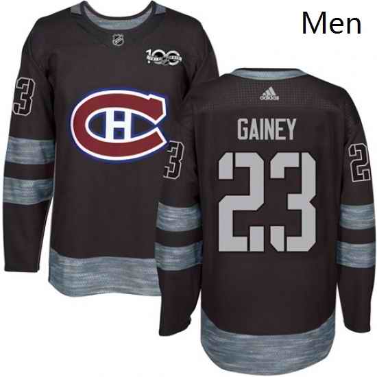 Mens Adidas Montreal Canadiens 23 Bob Gainey Authentic Black 1917 2017 100th Anniversary NHL Jersey